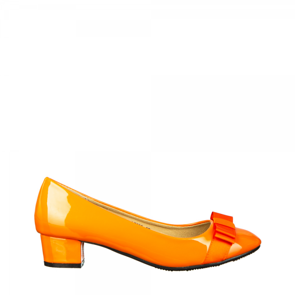 Turni női narancssárga műbőr magassarkú cipő, 2 - Kalapod.hu